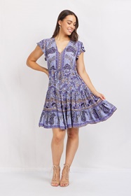 Boho babydoll short dress