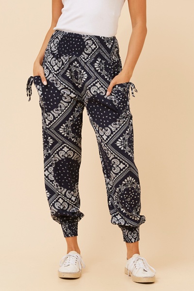 BOHO PRINT HAREM PANTS