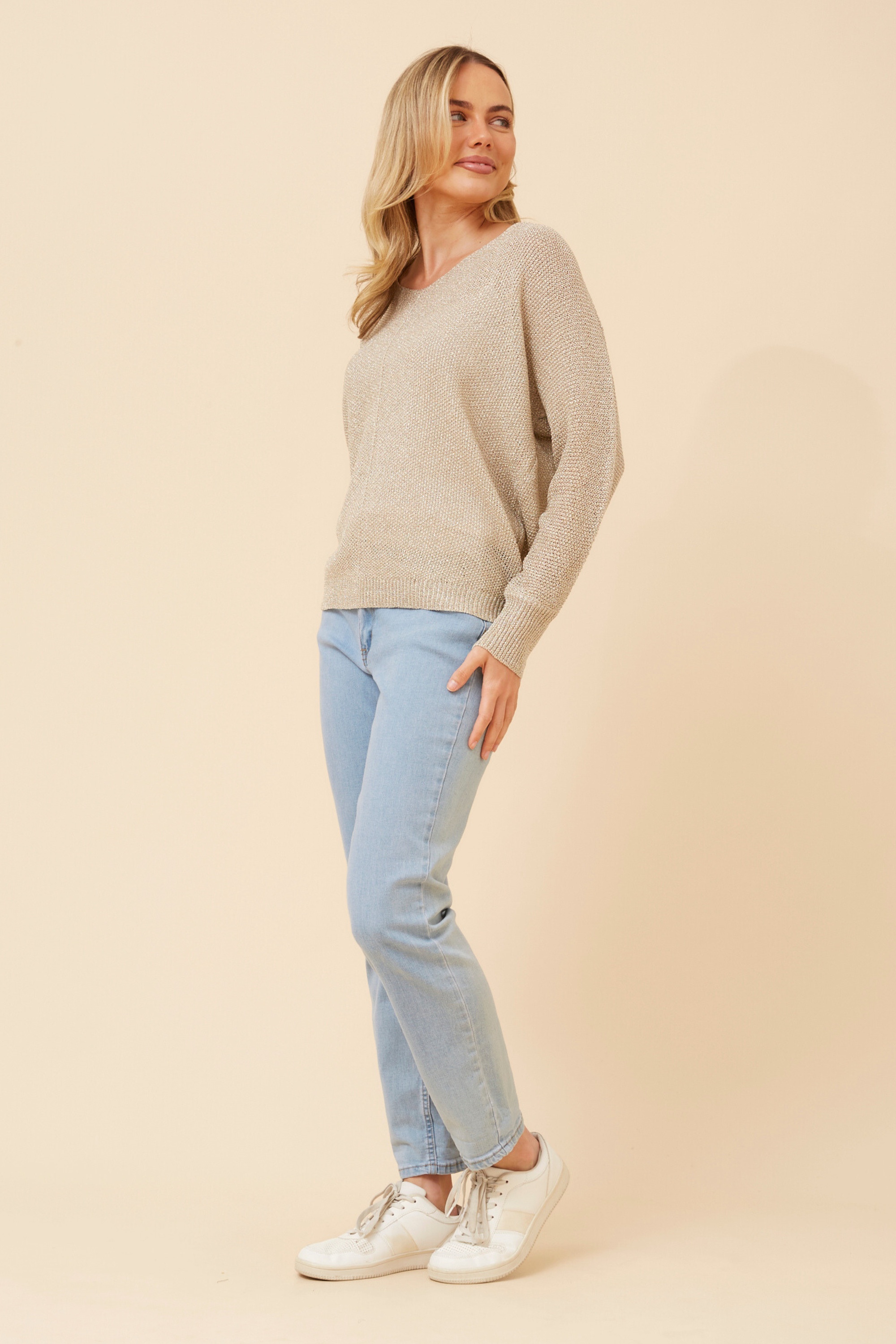 BRANWEN LUREX KNIT PULLOVER
