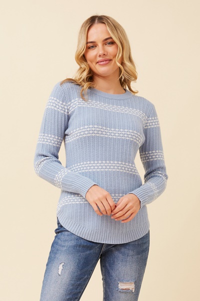 BRAY STRIPE KNIT PULLOVER