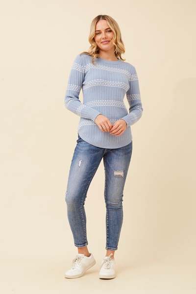 BRAY STRIPE KNIT PULLOVER