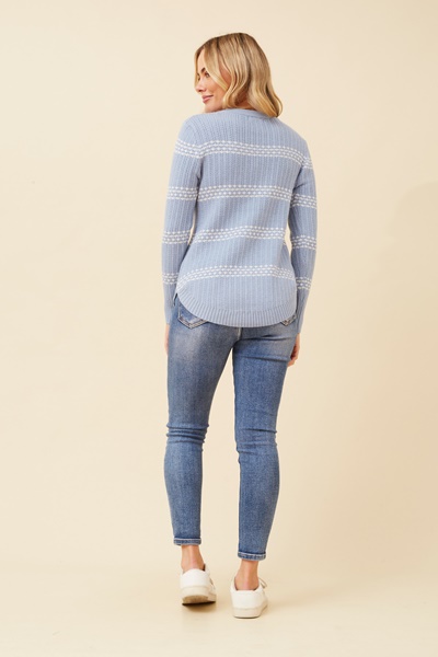 BRAY STRIPE KNIT PULLOVER