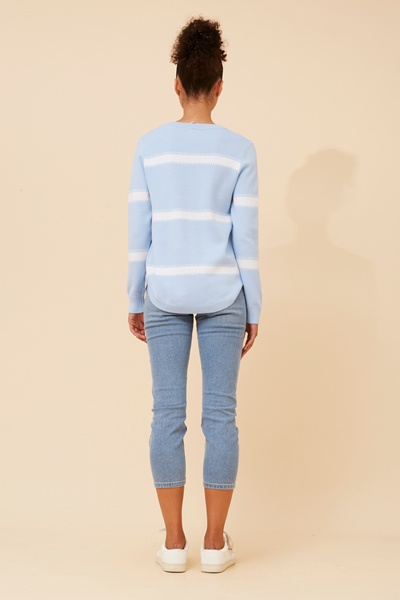 BRAY STRIPED DIAMANTE KNIT PULLOVER
