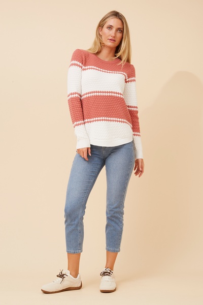 BRAY STRIPED KNIT PULLOVER