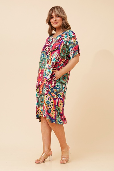 BREANNA ABSTRACT PRINT DRESS