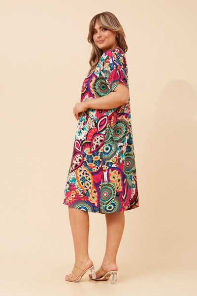 BREANNA ABSTRACT PRINT DRESS