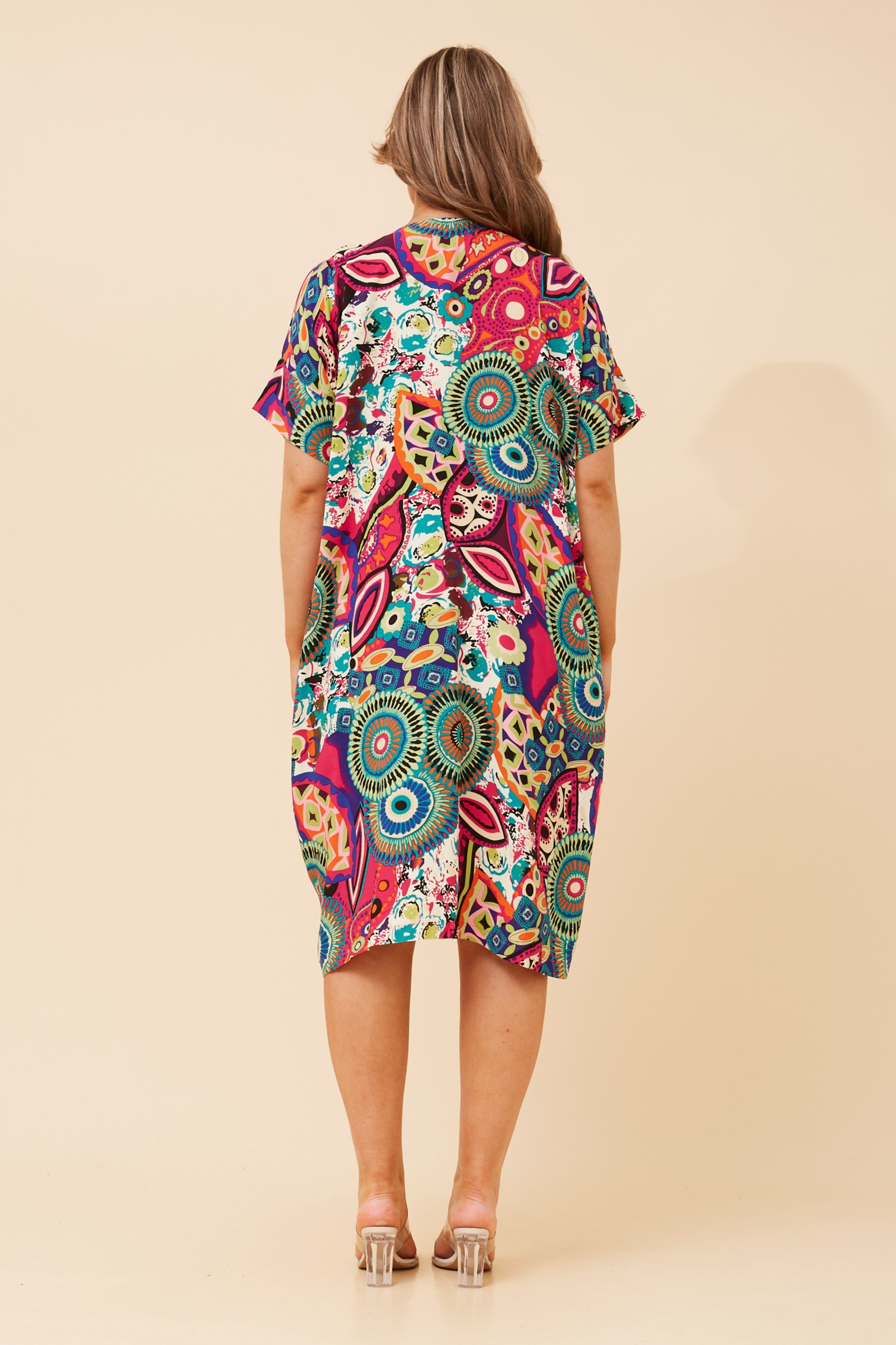 BREANNA ABSTRACT PRINT DRESS