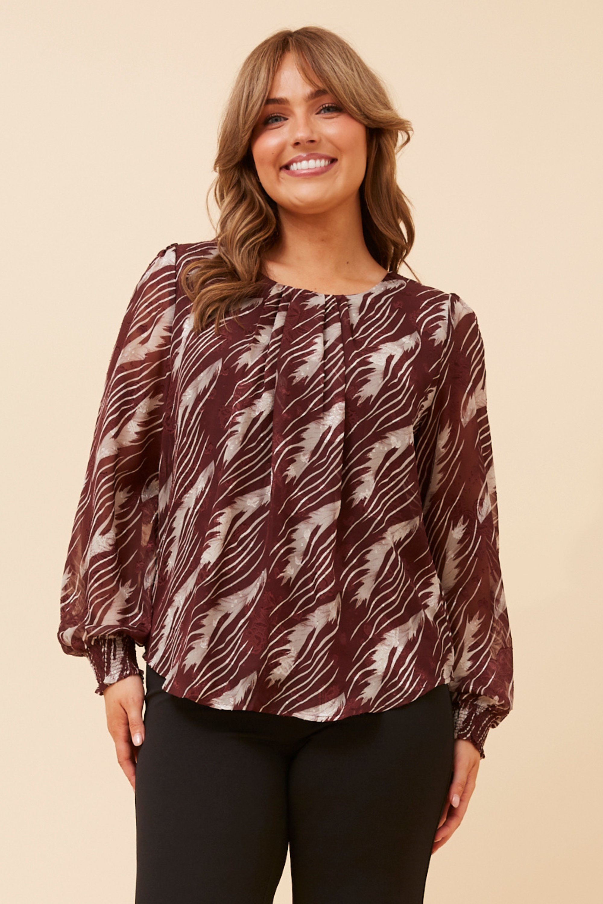 BREE ABSTRACT PRINT BLOUSE