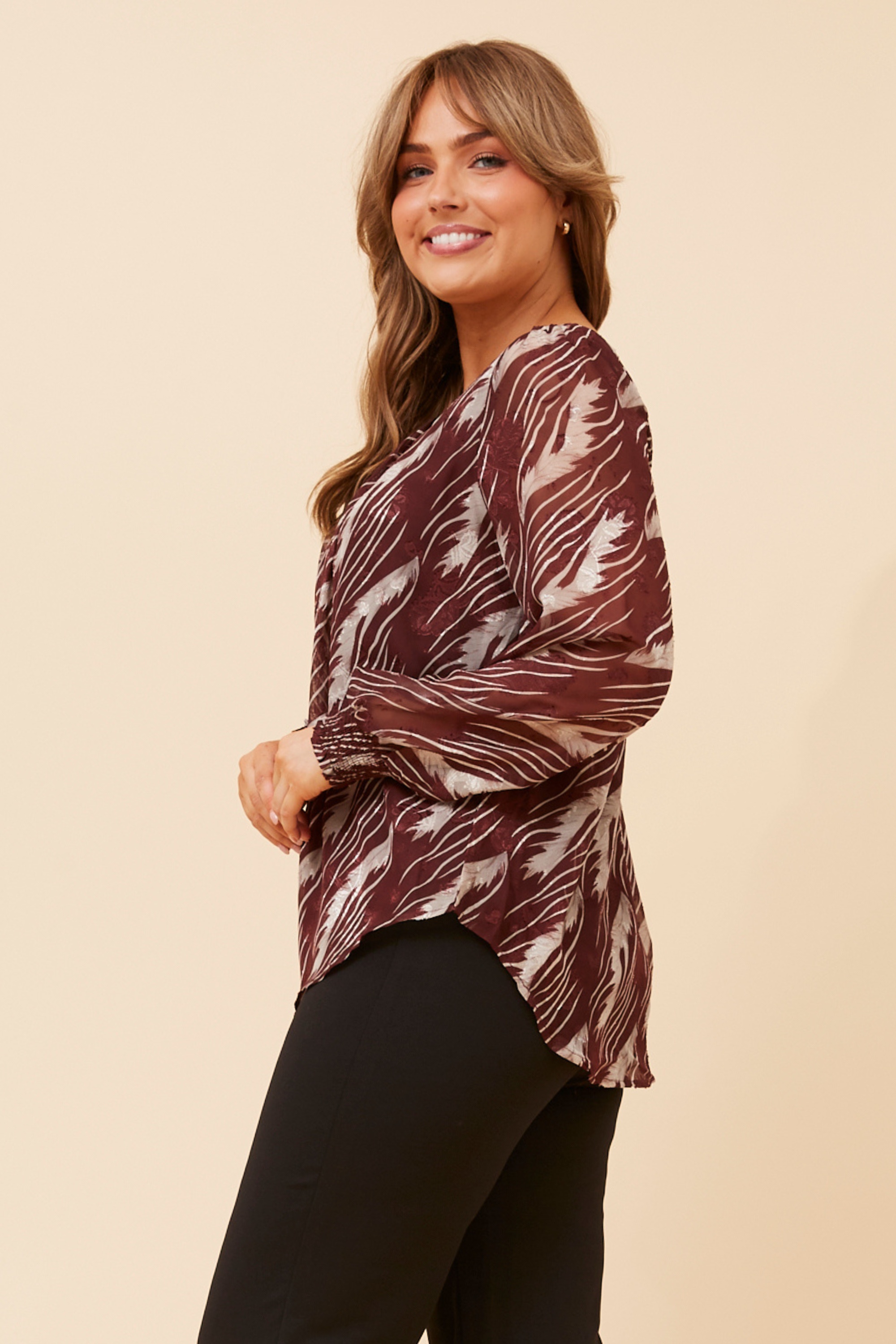 BREE ABSTRACT PRINT BLOUSE