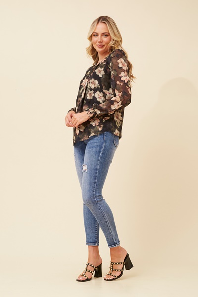 BREE BURNOUT FLORAL BLOUSE