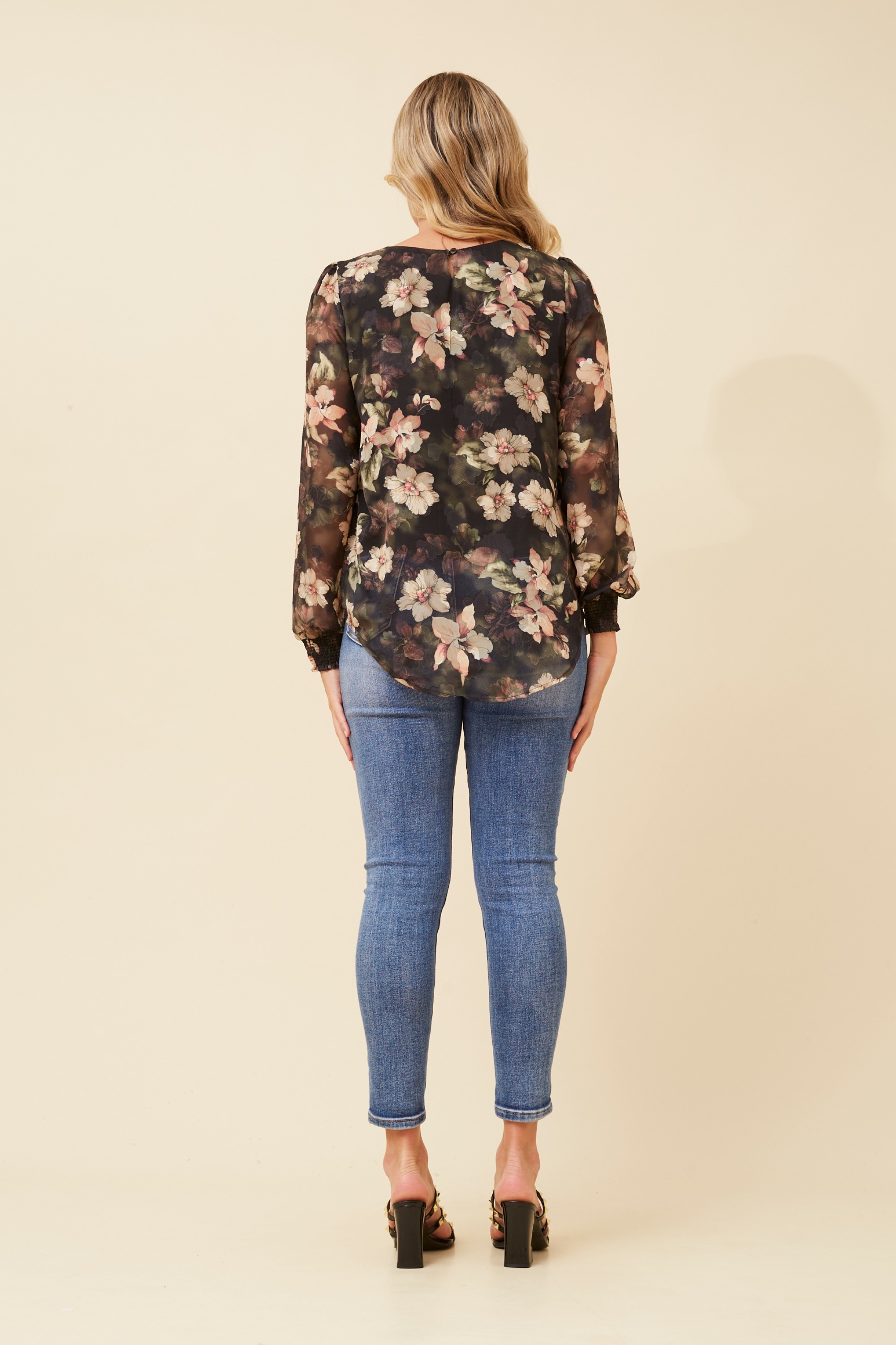 BREE BURNOUT FLORAL BLOUSE