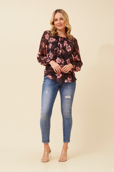 BREE BURNOUT FLORAL BLOUSE