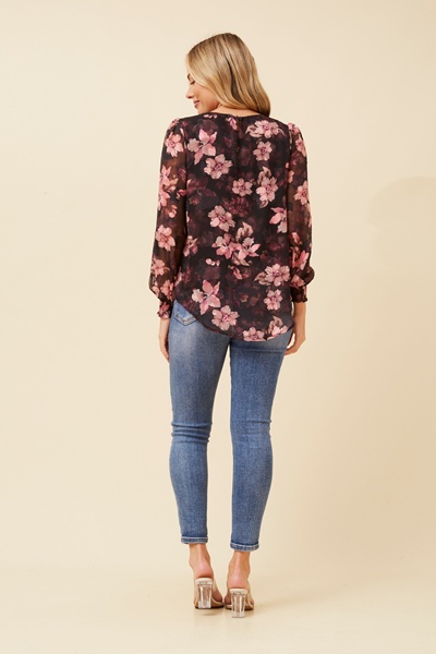 BREE BURNOUT FLORAL BLOUSE