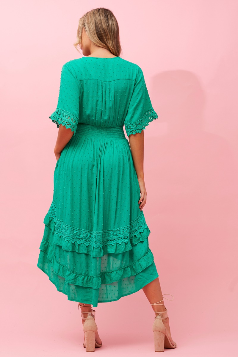 Tiered Lace Midi Dress
