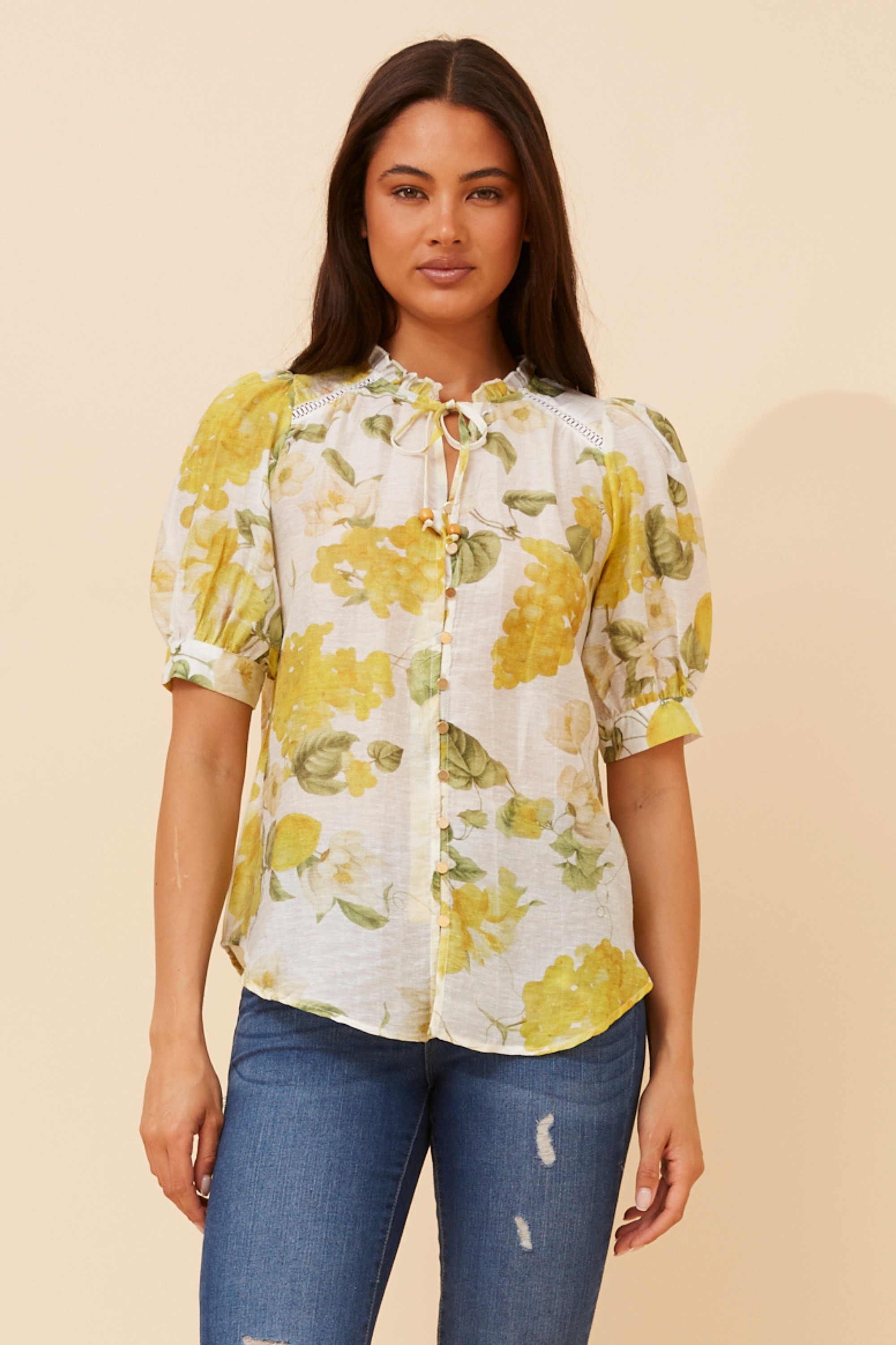 BRINLEY FRUIT PRINT TOP