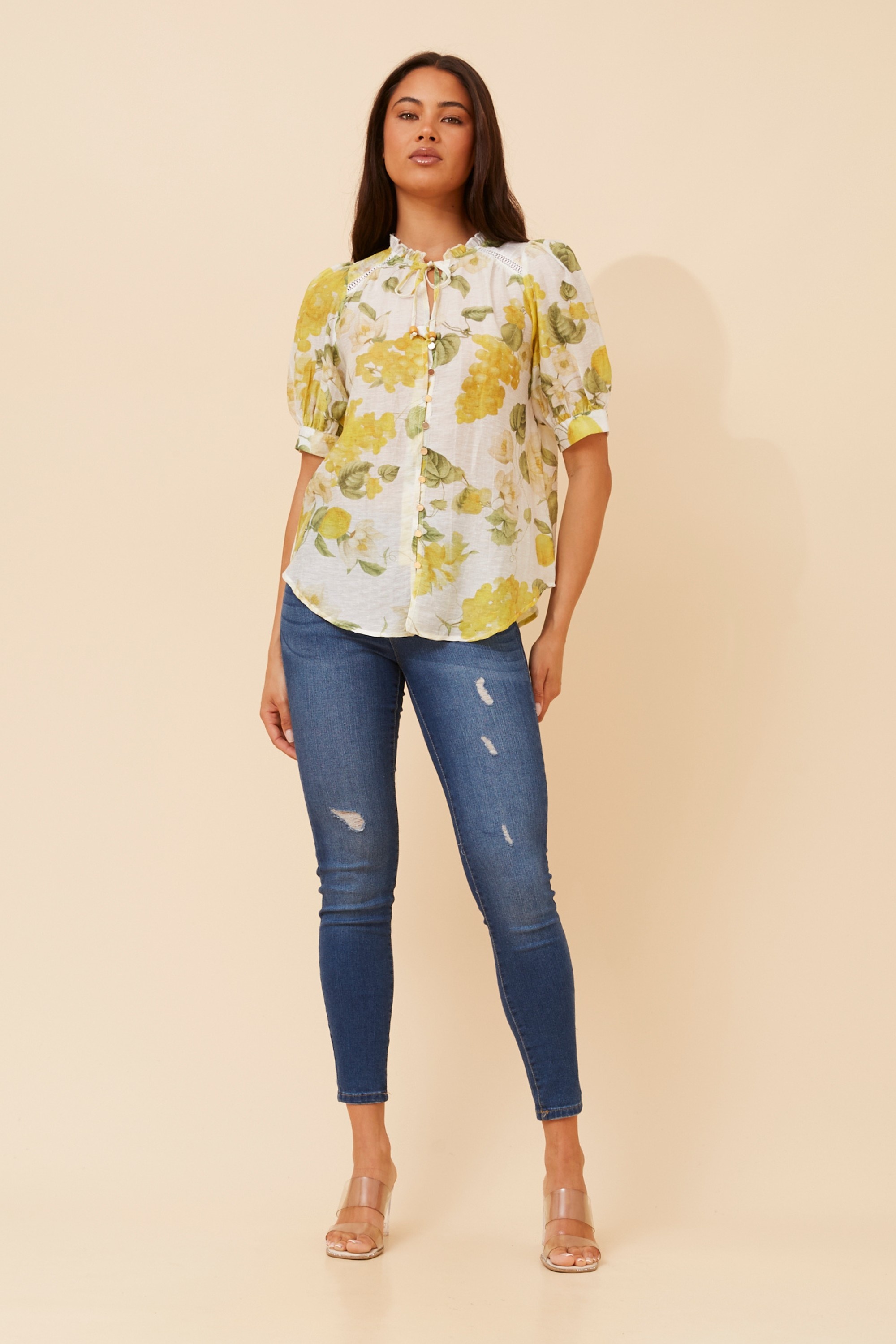 BRINLEY FRUIT PRINT TOP