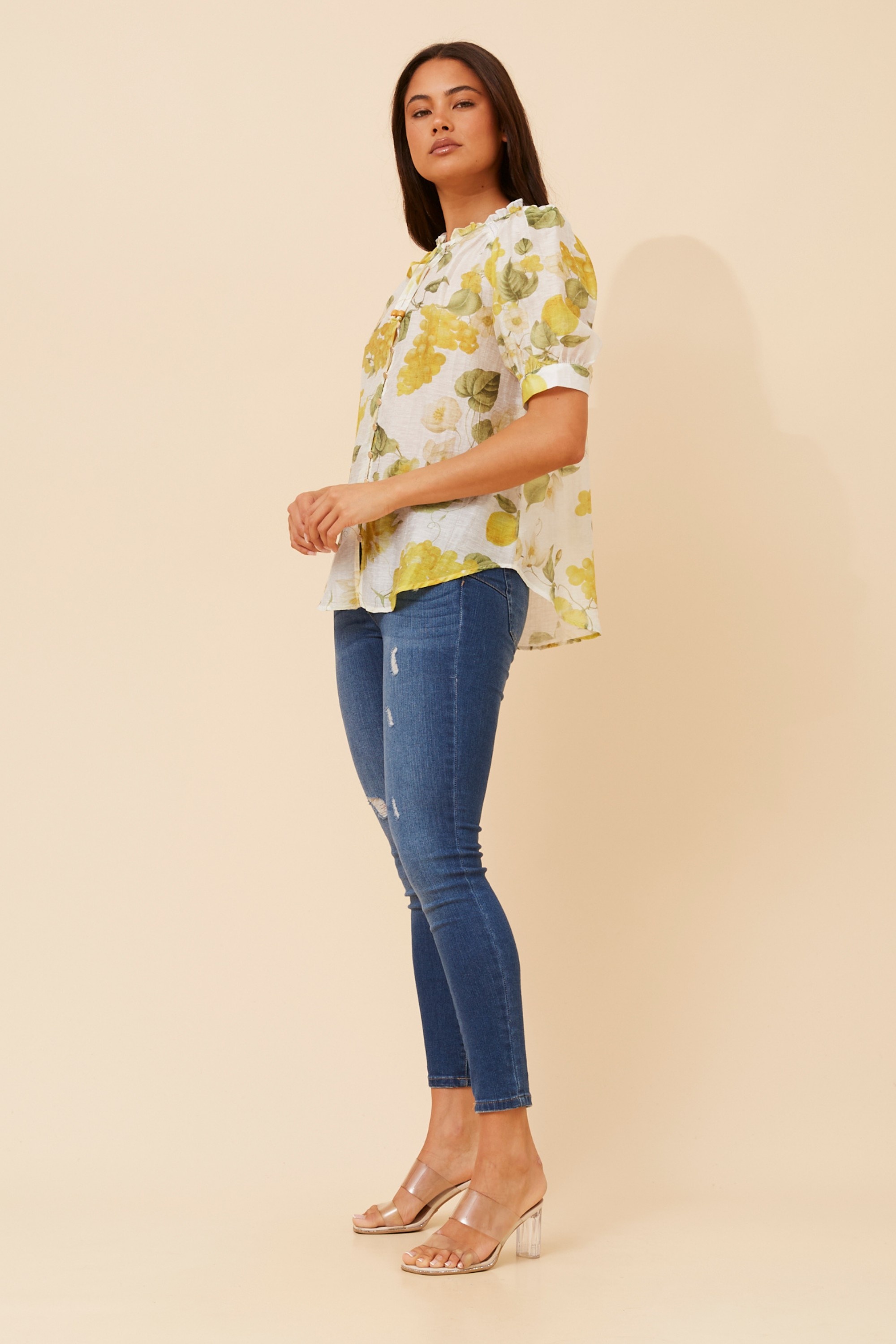 BRINLEY FRUIT PRINT TOP