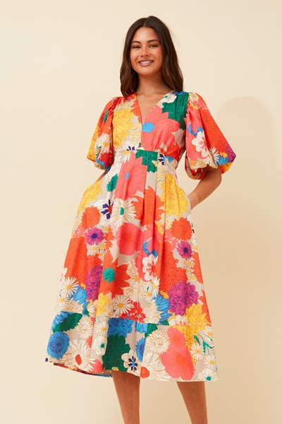 BRITANNIA FLORAL MIDI DRESS