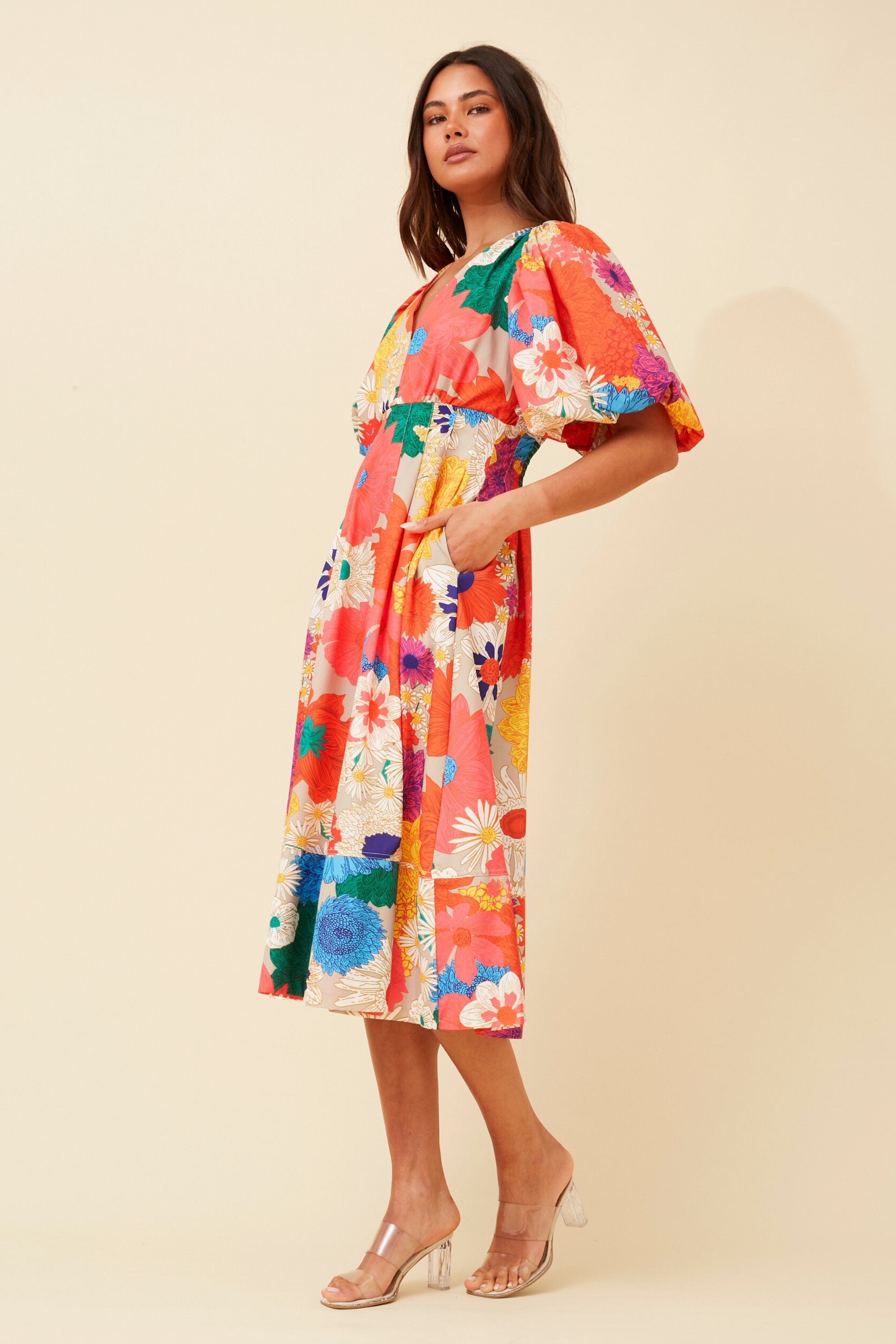 BRITANNIA FLORAL MIDI DRESS