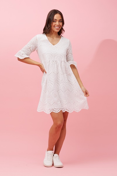 BRODERIE ANGLAISE BABYDOLL DRESS 
