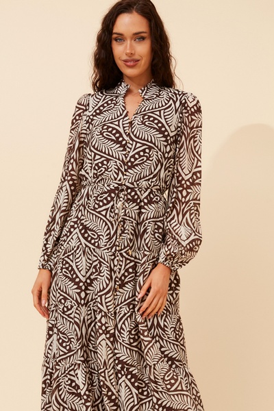 BRONYA ABSTRACT PRINT MAXI DRESS