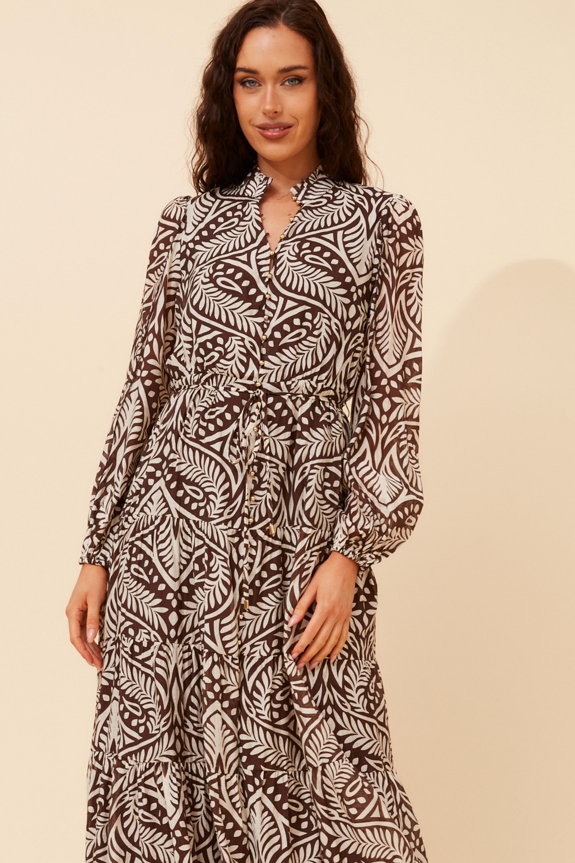 BRONYA ABSTRACT PRINT MAXI DRESS