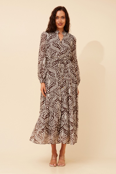 BRONYA ABSTRACT PRINT MAXI DRESS
