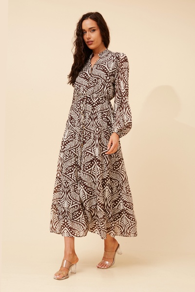 BRONYA ABSTRACT PRINT MAXI DRESS