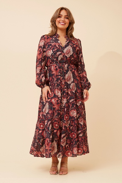 BRONYA PAISLEY PRINT MAXI DRESS