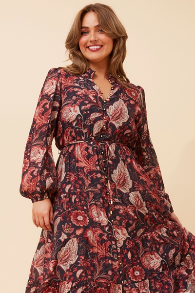 BRONYA PAISLEY PRINT MAXI DRESS