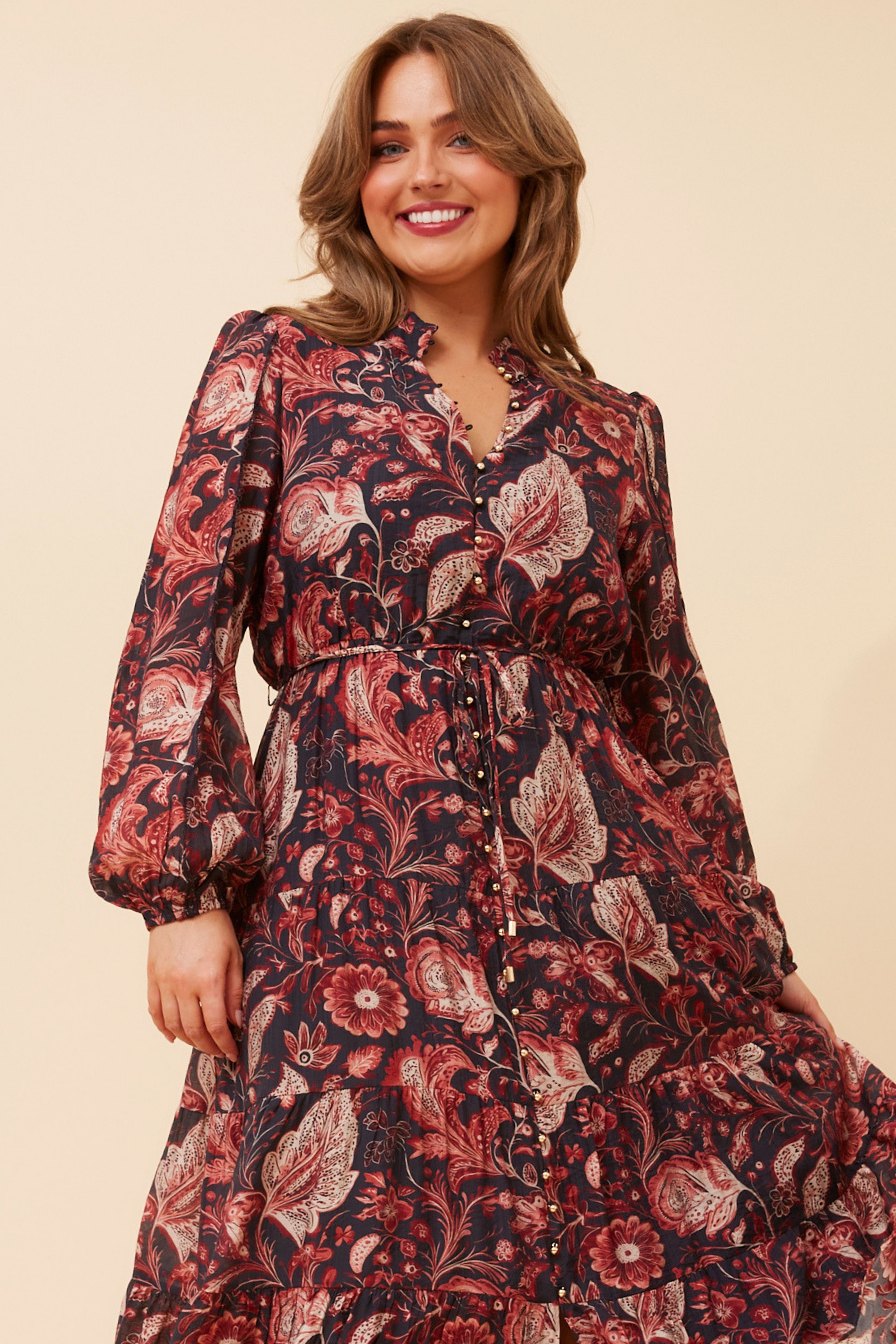 BRONYA PAISLEY PRINT MAXI DRESS