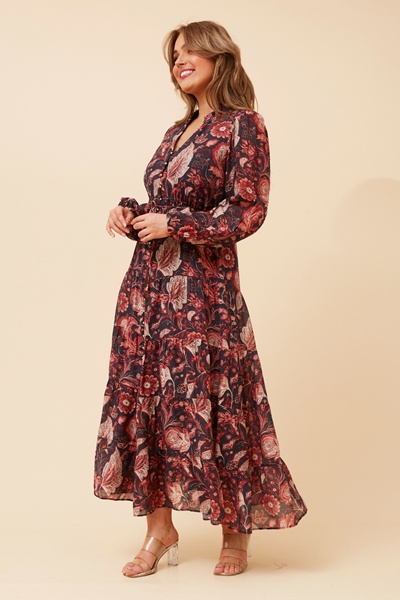 BRONYA PAISLEY PRINT MAXI DRESS