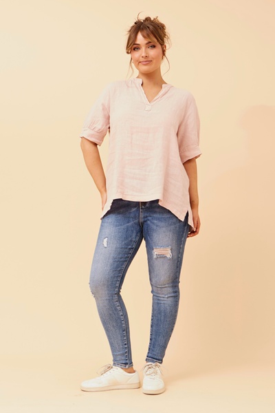 BRULA SOLID LINEN TOP