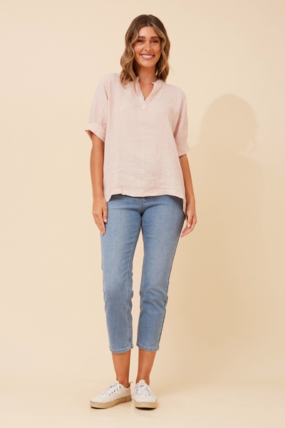 BRULA SOLID LINEN TOP