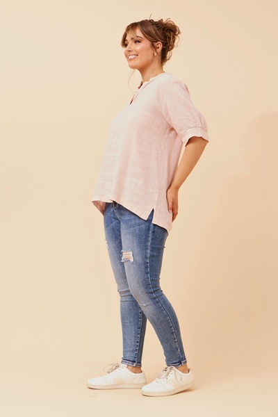 BRULA SOLID LINEN TOP