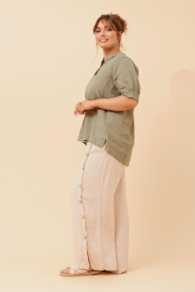 BRULA SOLID LINEN TOP