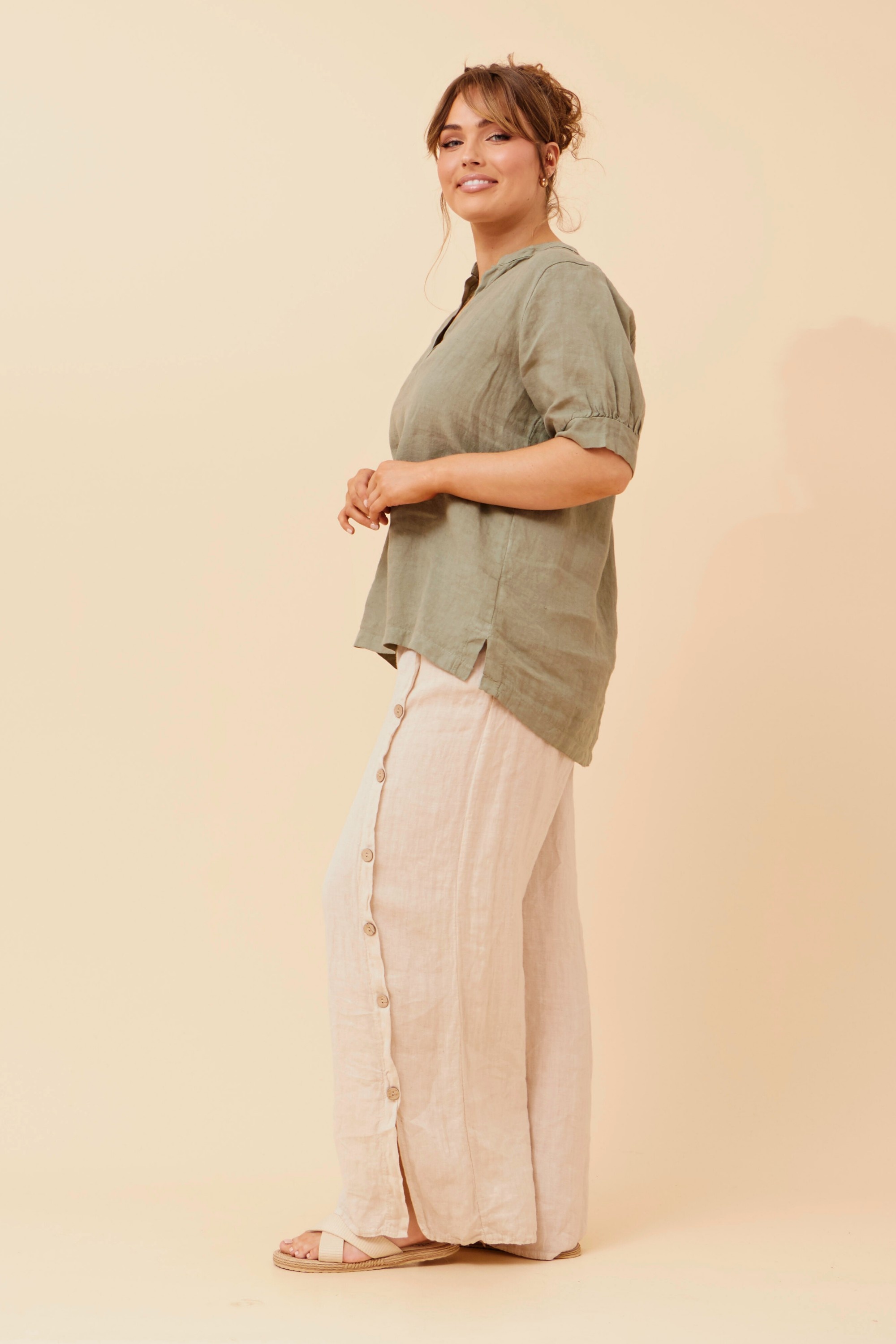 BRULA SOLID LINEN TOP