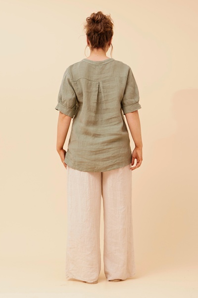 BRULA SOLID LINEN TOP