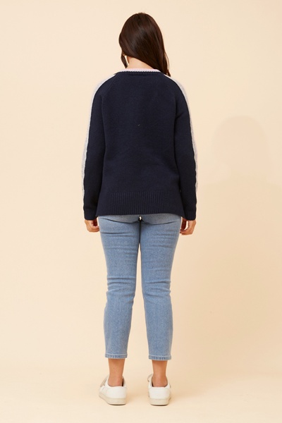 BRYSON STRIPE PRINT KNIT PULLOVER