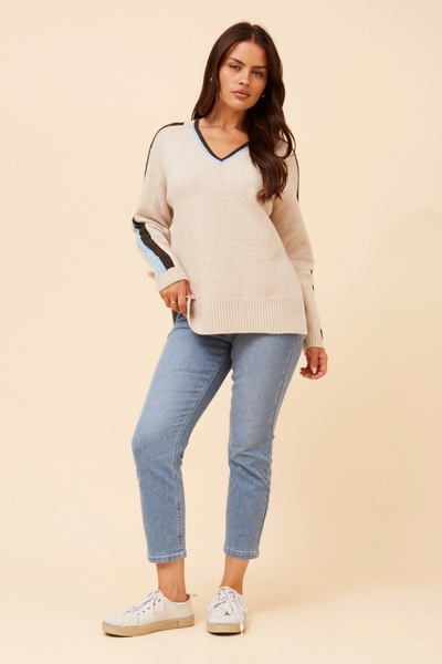 BRYSON STRIPE PRINT KNIT PULLOVER