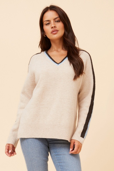 BRYSON STRIPE PRINT KNIT PULLOVER