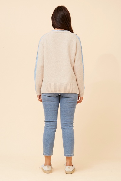 BRYSON STRIPE PRINT KNIT PULLOVER
