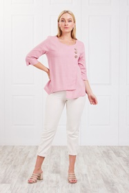 Button Front Asymmetric Top