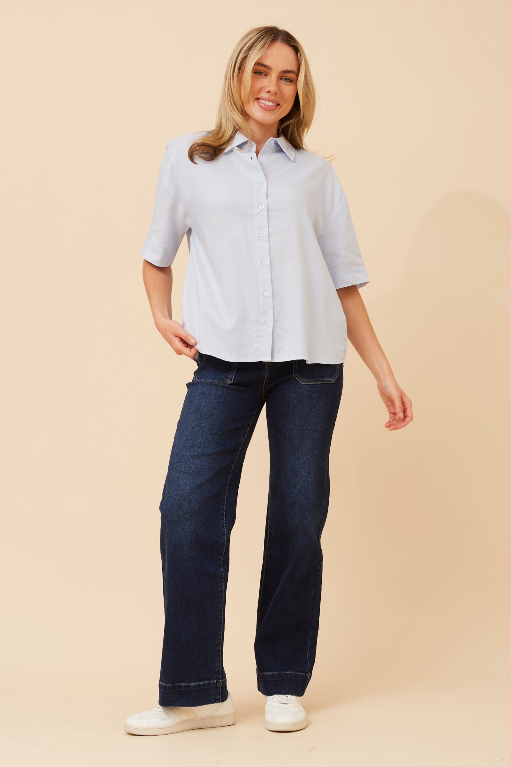 CALEB LINEN BLEND TOP