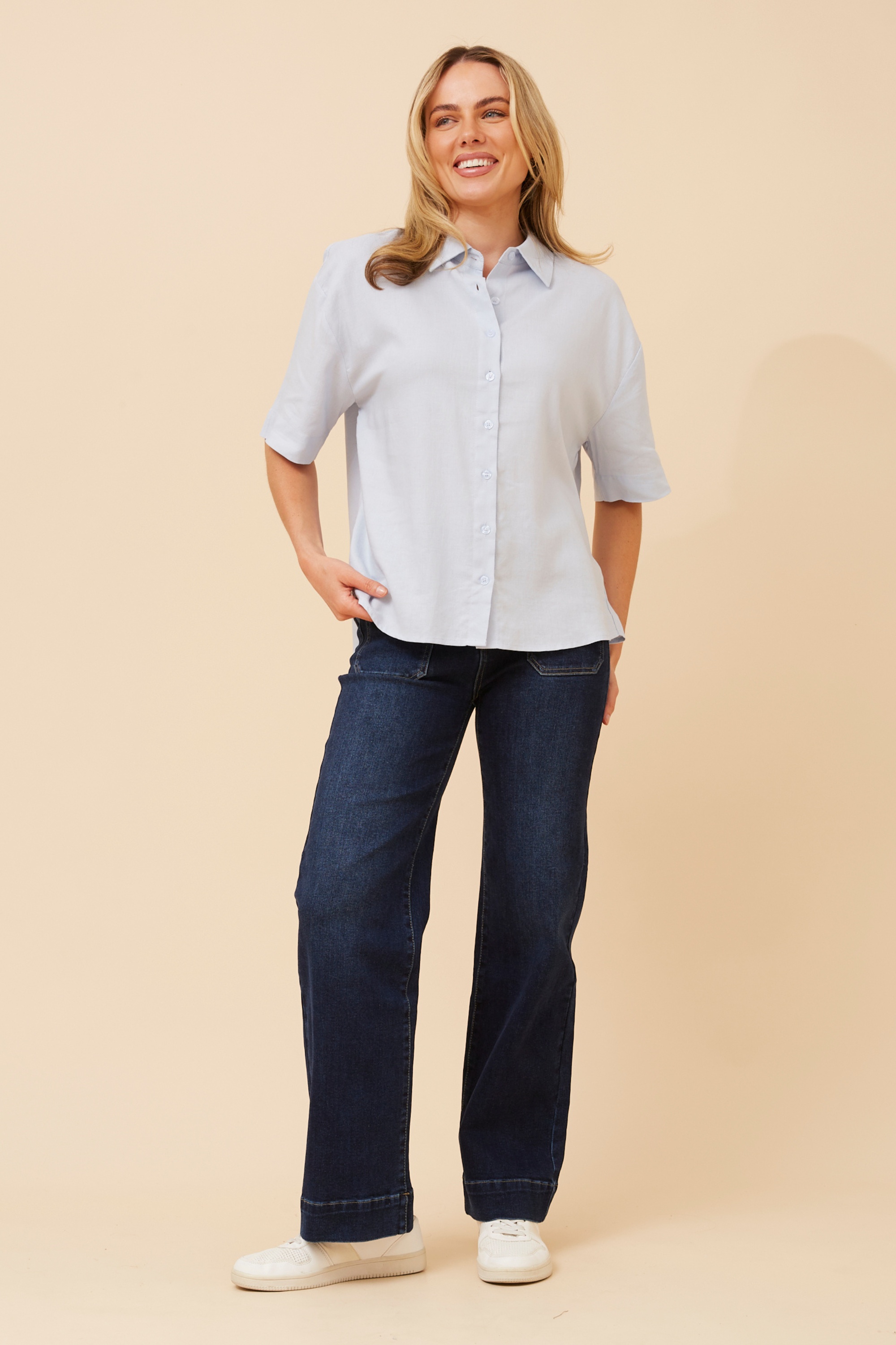CALEB LINEN BLEND TOP