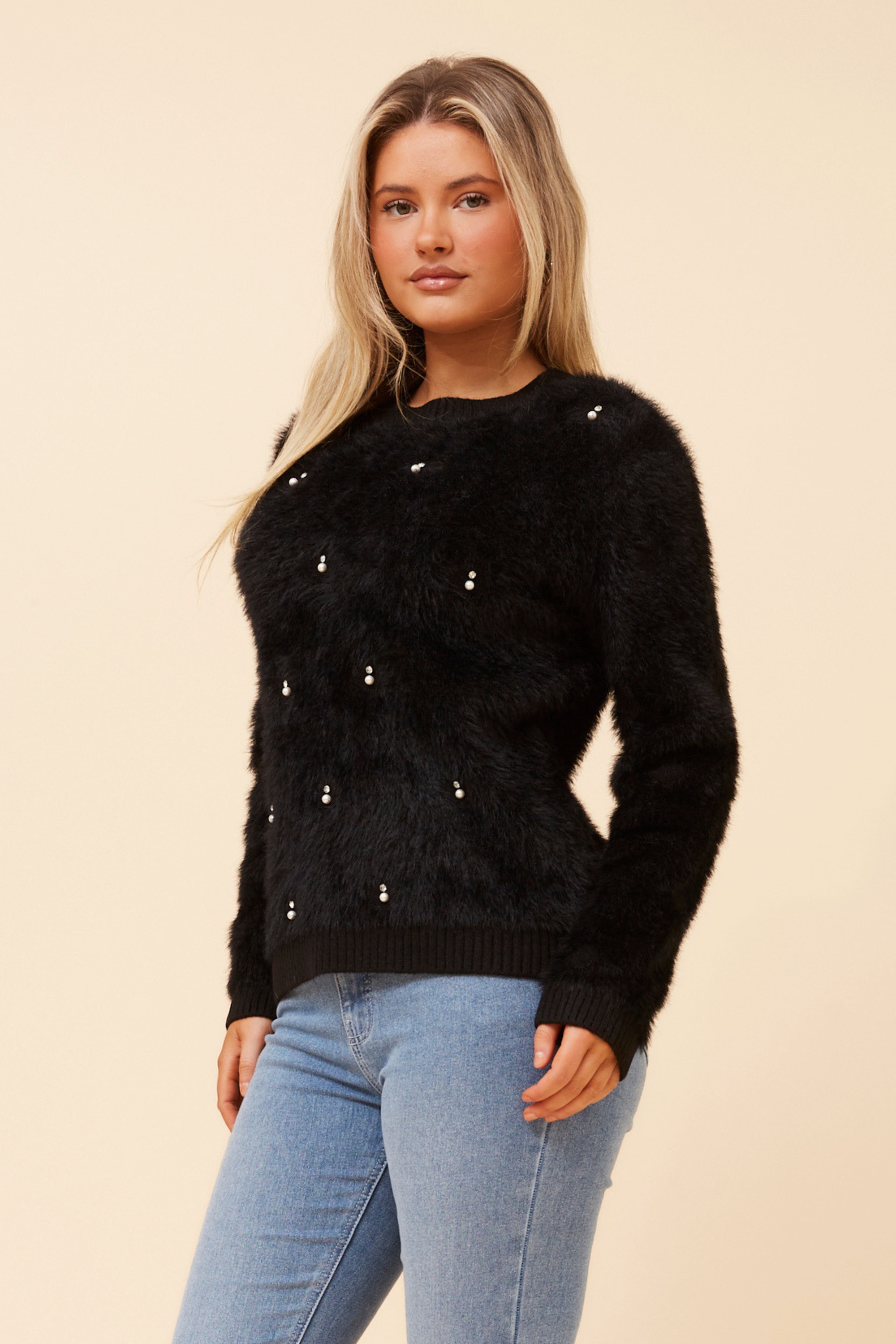 CALEN EYELASH KNIT PULLOVER