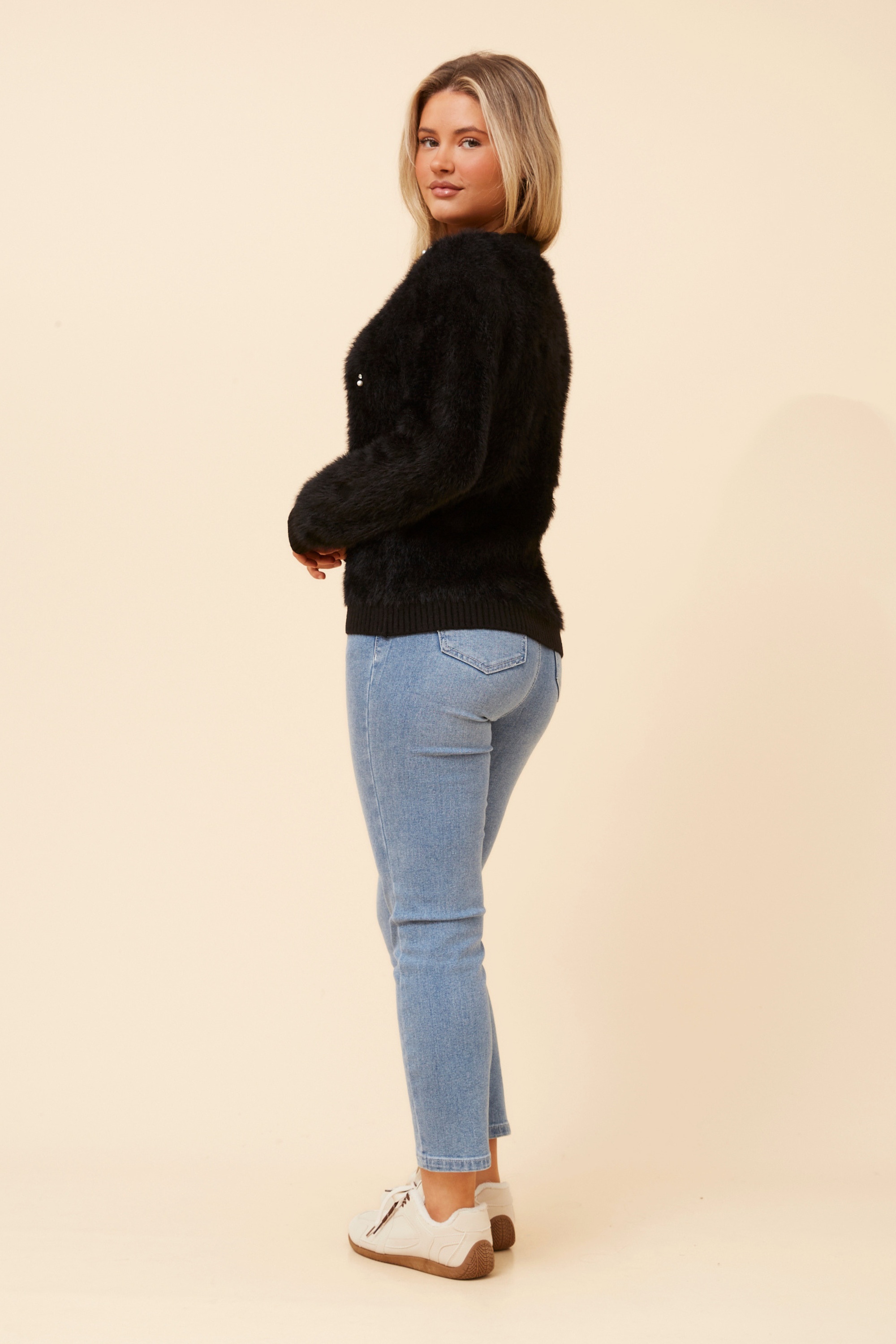 CALEN EYELASH KNIT PULLOVER