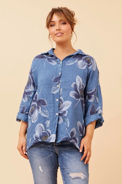 CALLEEN FLORAL LINEN SHIRT