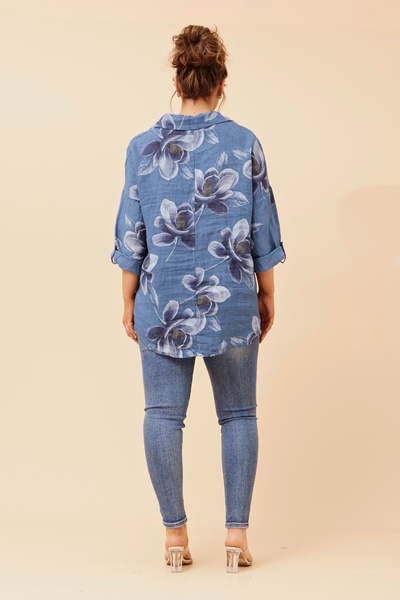 CALLEEN FLORAL LINEN SHIRT