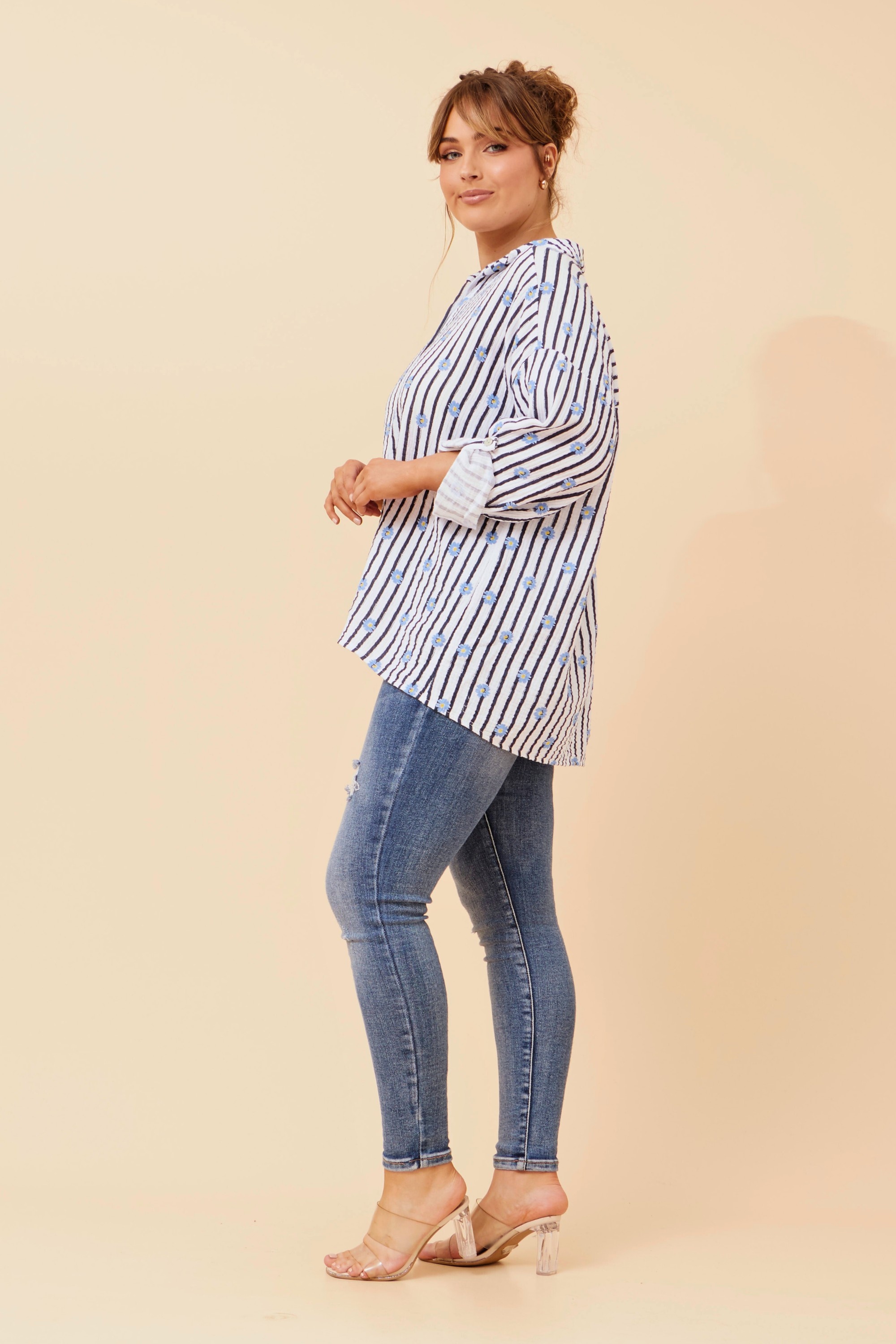 CALLEEN STRIPE PRINT SHIRT